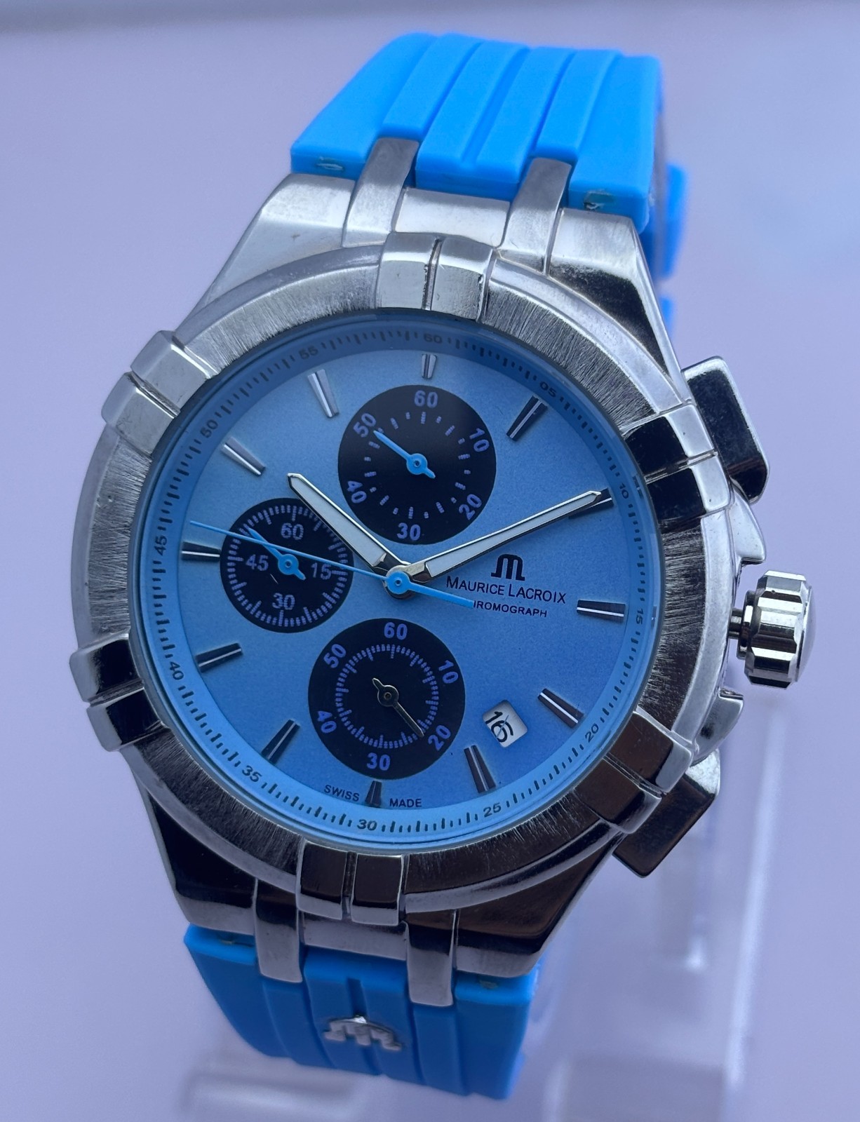 Refurbished Maurice Lacroix AIKON Chrono Quartz Blue Dial Sub-Sec/Date Watch