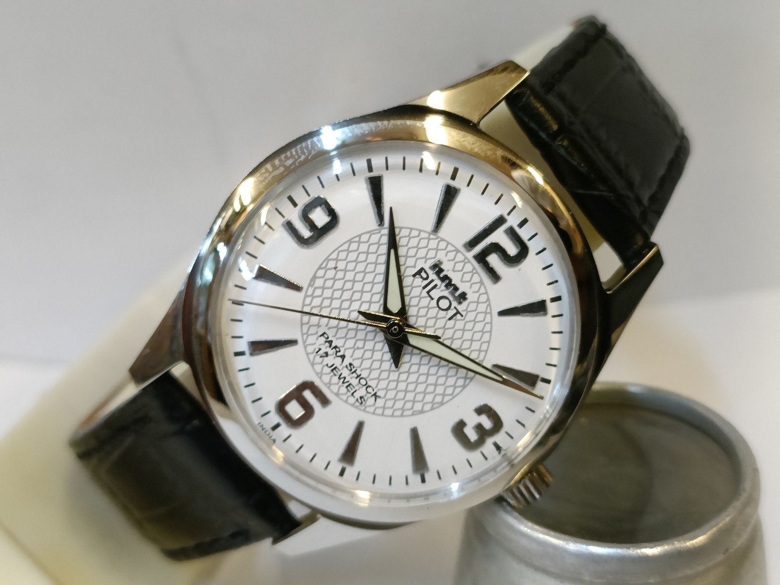 REFURBISHED HMT PILOT 17J WINDING WHITE DIAL 0231 INDIA MEN’S WORKING CONDITION
