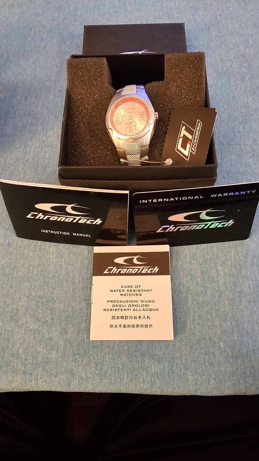 Chronotech CT, Silver, Pink Dial, New In Box W/ Card And Papers
