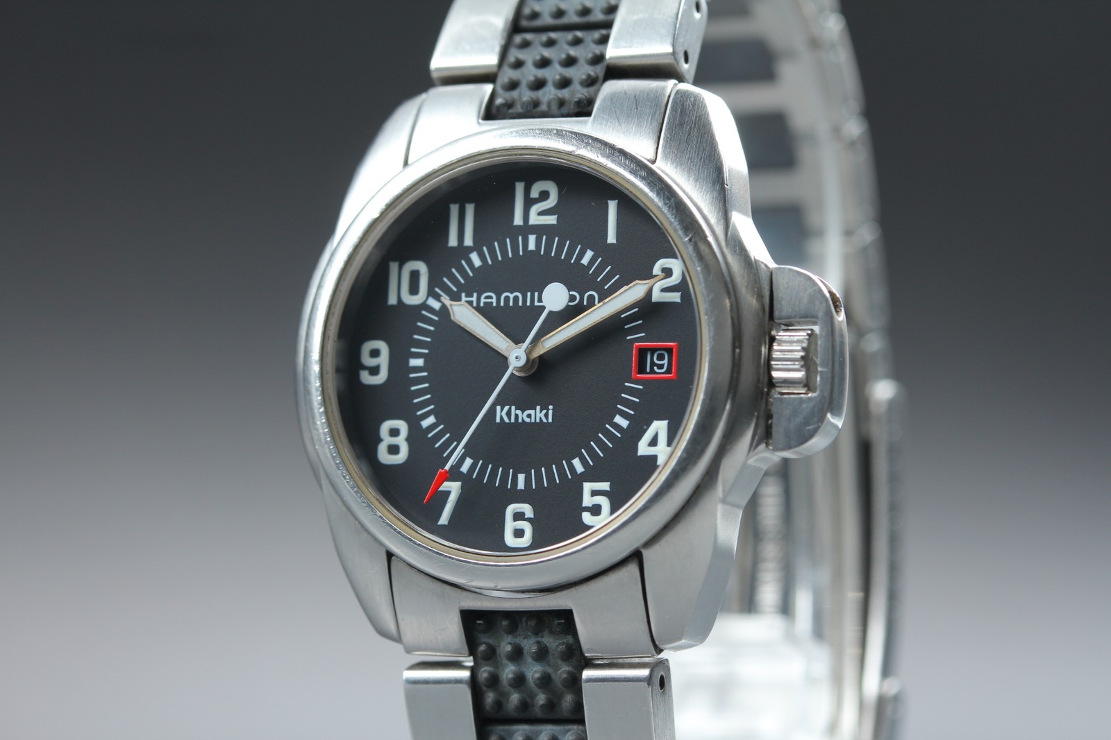 [Near MINT] Hamilton Khaki Action 6301 Black Dial Men’s Quartz Watch From JAPAN