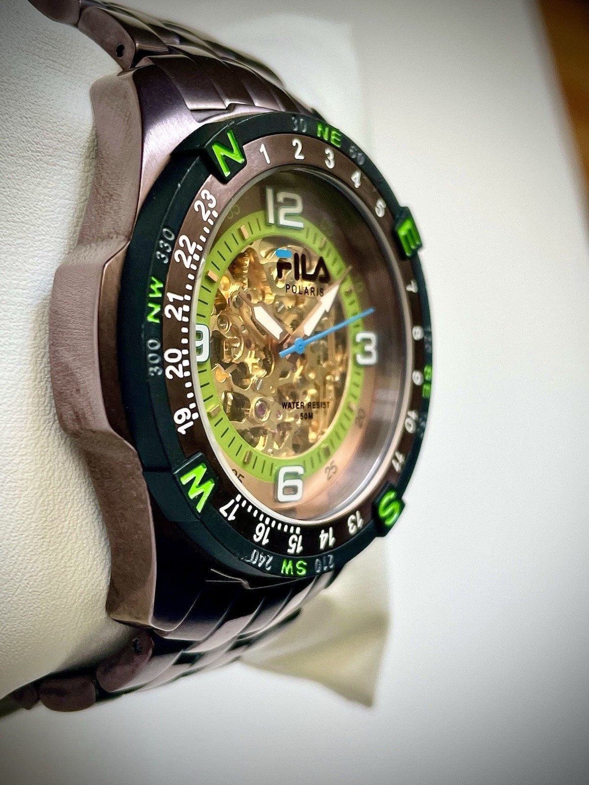 Fila Polaris Automatic Skeleton Men’s Watch – Rotate Bzl- Exihibition – Running!