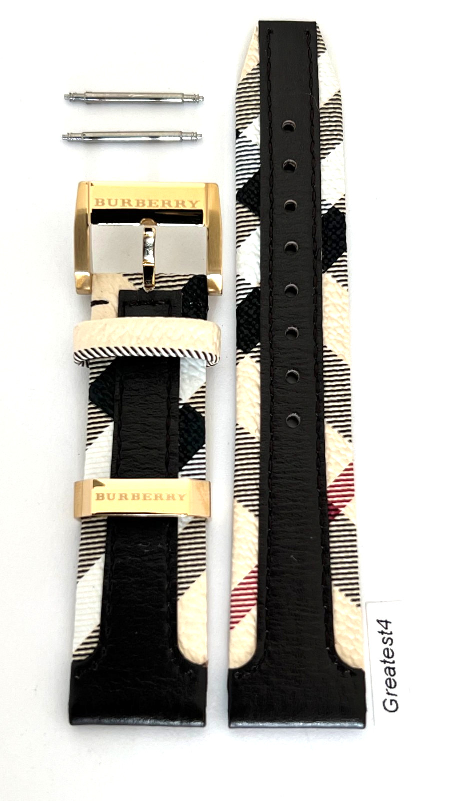 Brand New Burberry Replacement Strap for BU9032 Multi-Colored with Buckle 20 mm