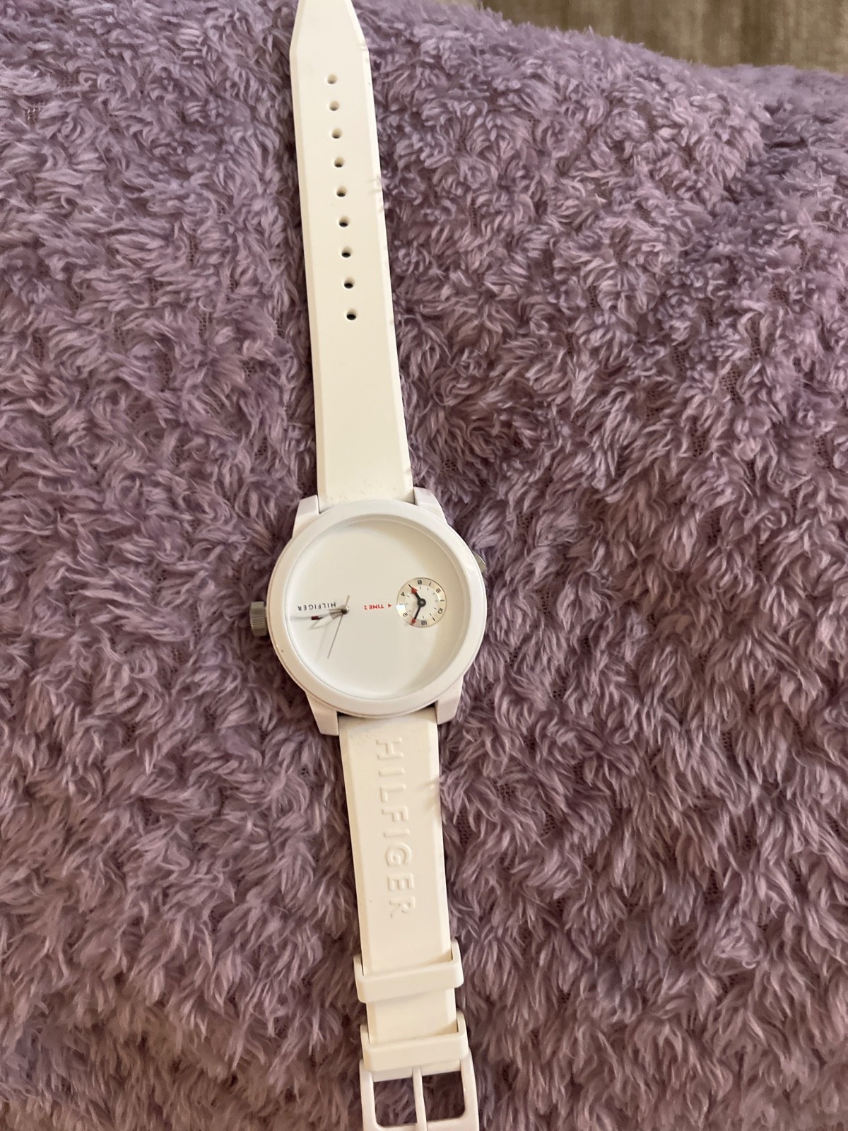 tommy hilfiger watch men white silver