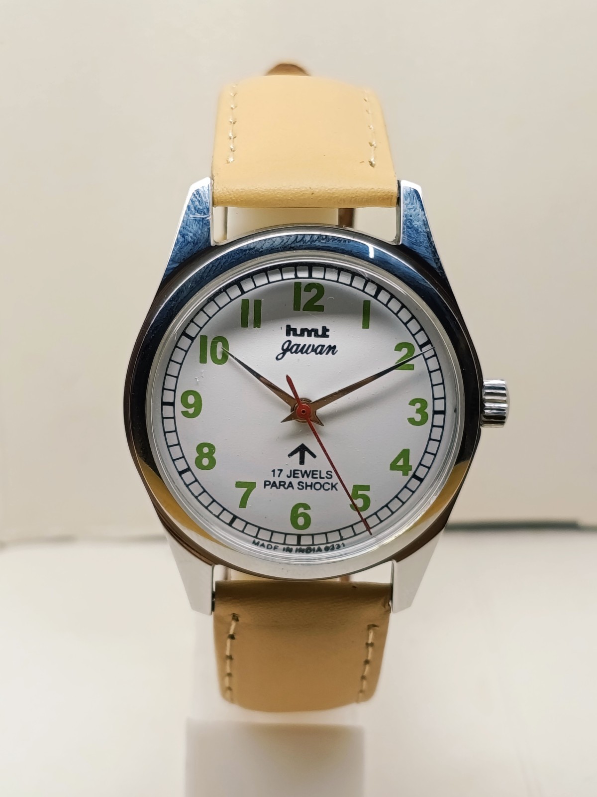 HAND WINDING VINTAGE HMT JAWAN WHITE DIAL MECHANICAL WATCH FOR MENS