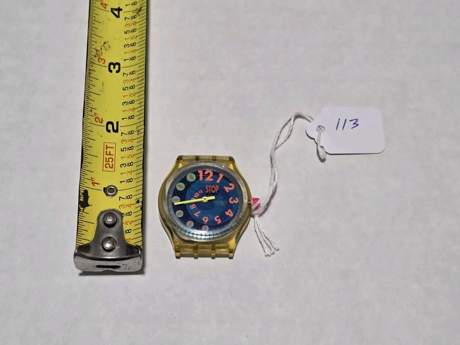 Vtg 1993 Swiss Swatch Stop Watch Le Walk, Le Swatch, Le Game Andale, NO BANDS