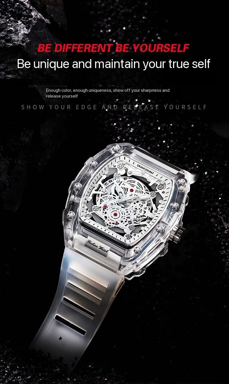 Luxury Transparent Dial Watch – Waterproof, Luminous, Quartz Sport Watch