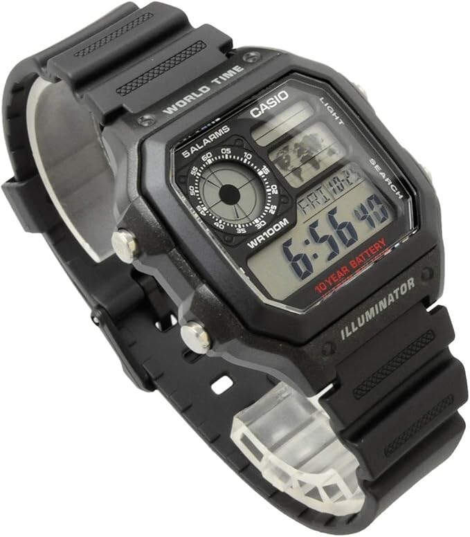 CASIO ROYALE AE-1200WH-1A World Time Digital Watch 100m (10ATM) Japan import