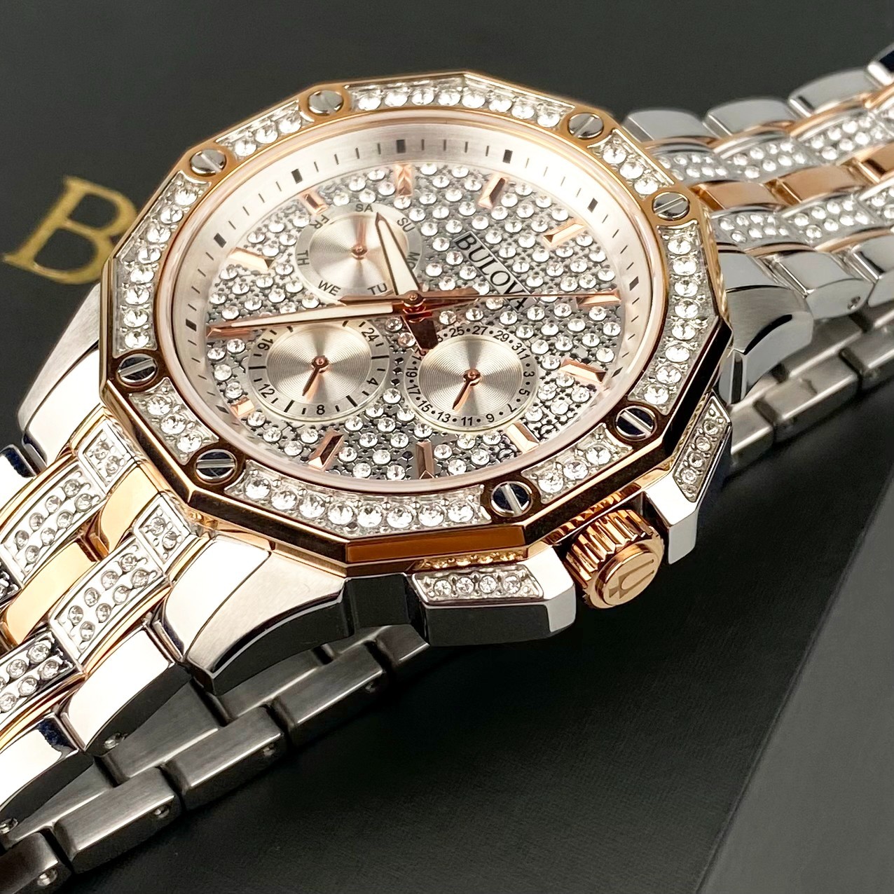 Bulova Octava 98C133 Quartz 41.5mm Quartz Crystal Dial Two-Tone Men’s Watch