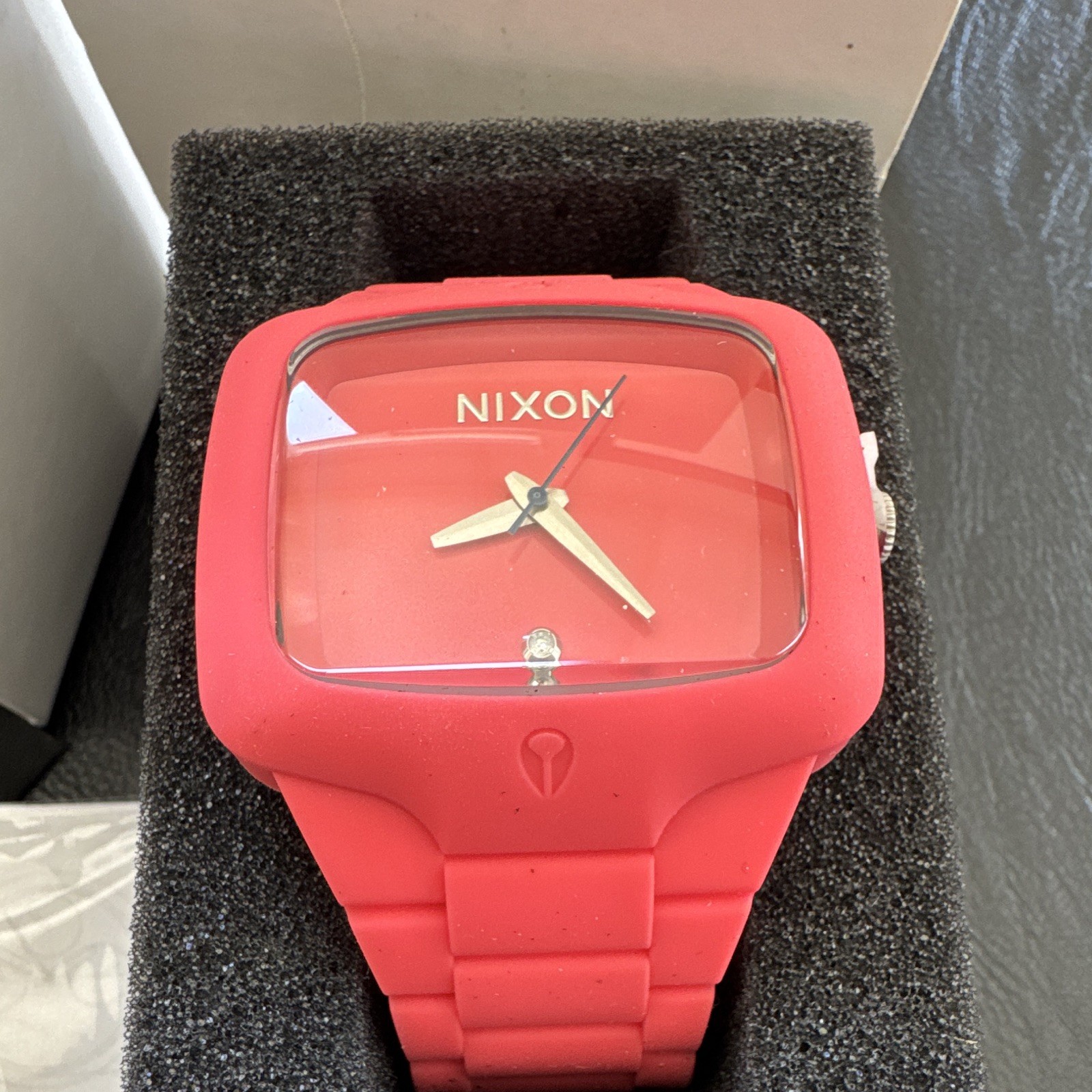 Nixon The Rubber Player Red Analog Quartz Watch Red Rubber Strap 100m Box Manual