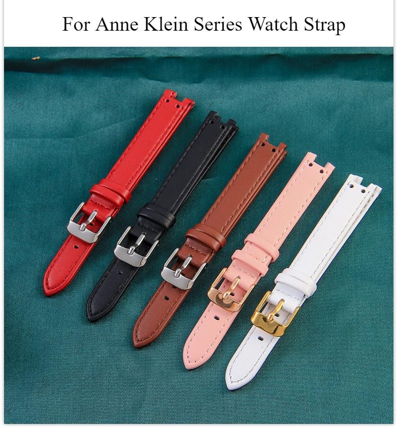 for Anne Klein Quality Genuine Leather Watch Band Straps Women Ak2618 2157 2156