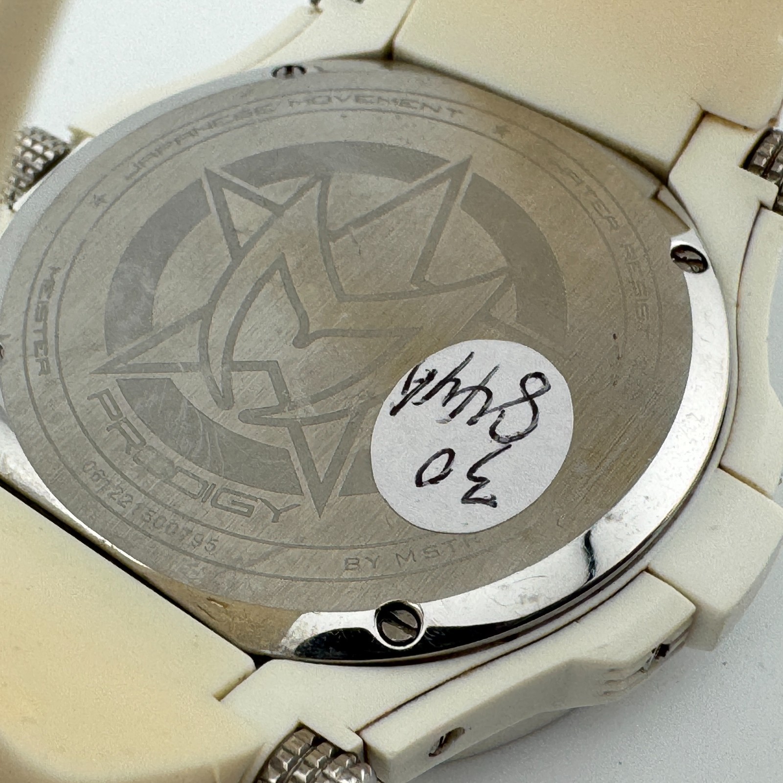 MSTR Prodigy Quartz Watch Men 100m White Plastic Rubber Date Analog New Battery
