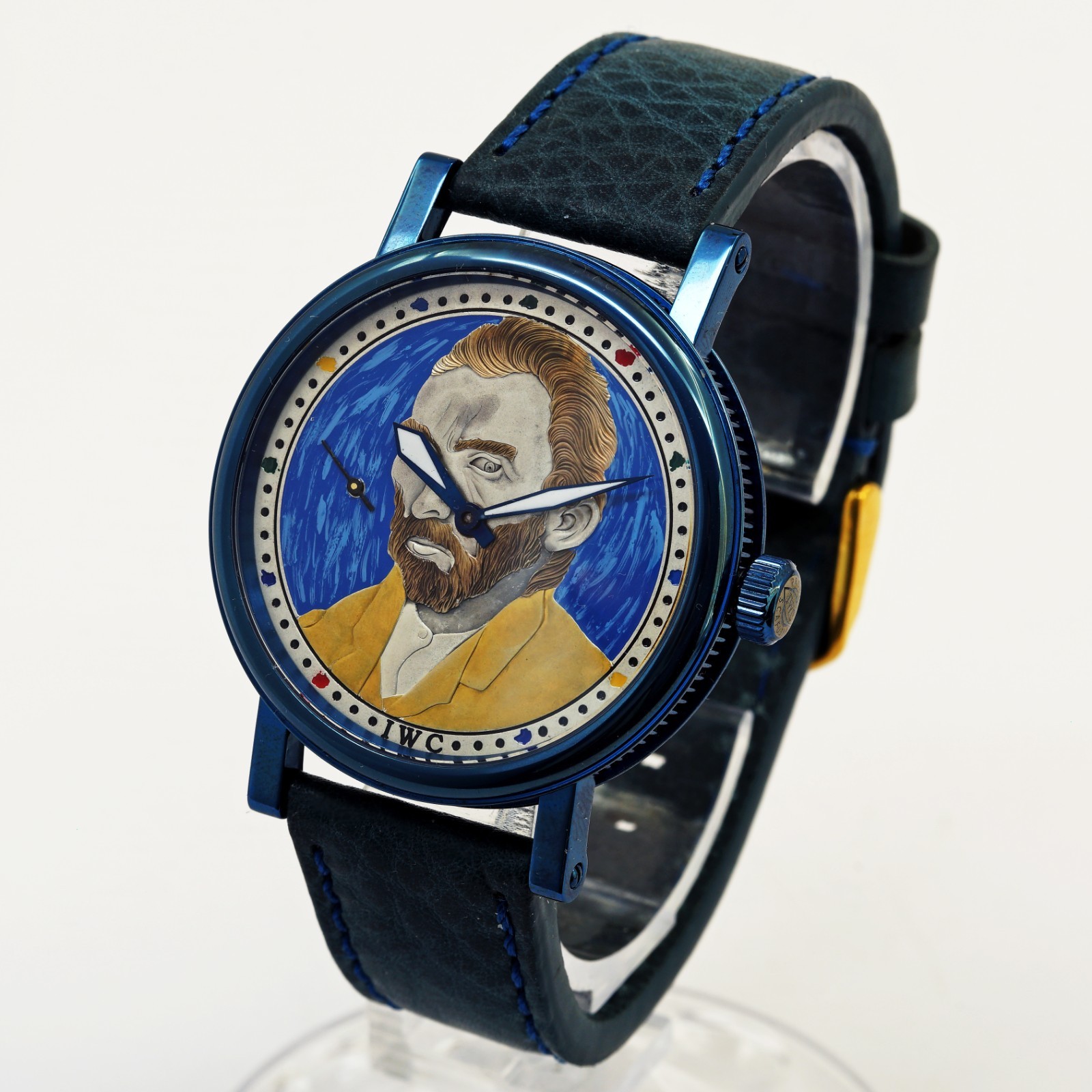 1920s IWC Schaffhausen Marriage Watch Unique Van Gogh Dial Skeleton wristwatch