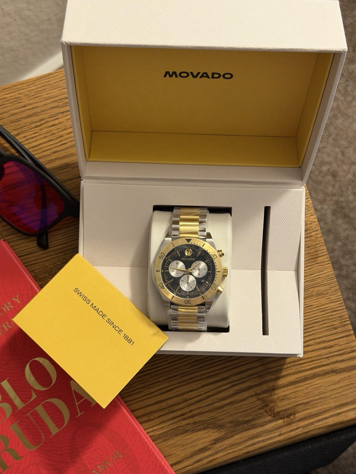 Movado Series 800 Two-Tone Quartz Chronograph 42mm 200m w/Box