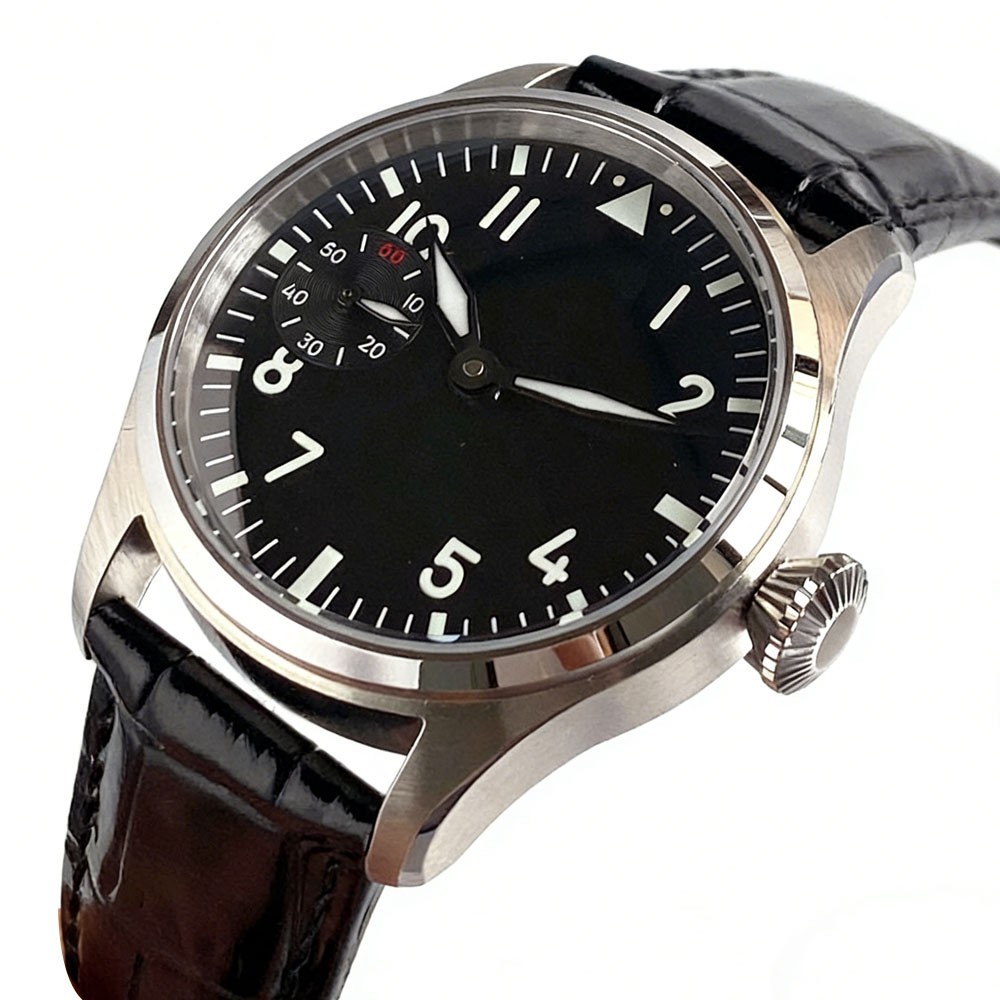 Tandorio New Sapphire Glass 42mm Hand-Wind Men Watches For Asia 6497 ST3600