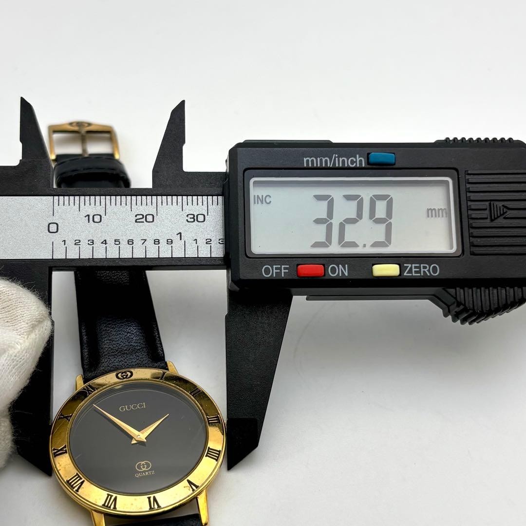 Gucci 3000M Gold Interlocking Black Quartz Men’s Wristwatch Japan 0613820