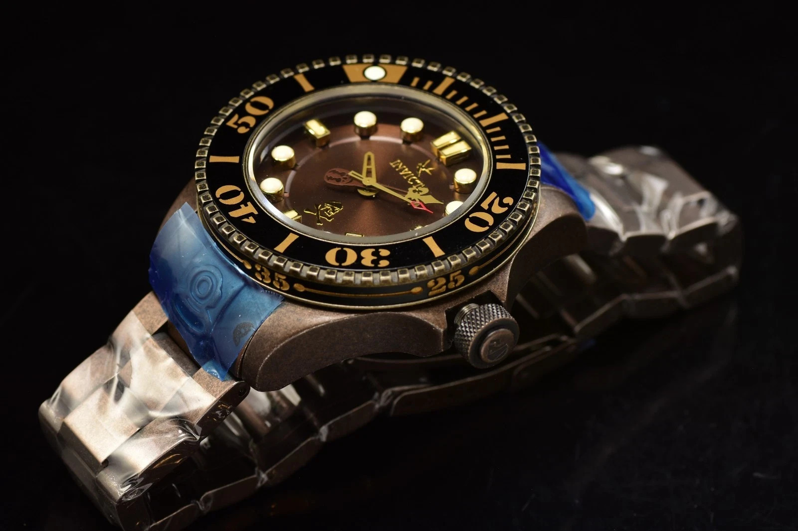 Invicta Mens 47mm Disney Pirates of the Caribbean L.E. AUTOMATIC Brown SS Watch
