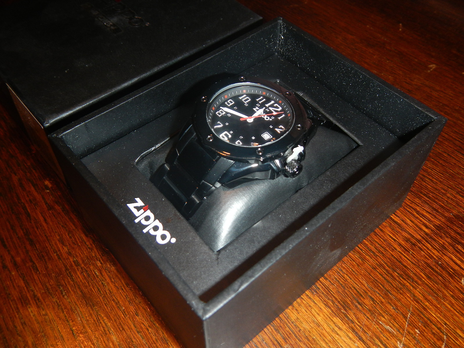 Zippo Black Face PVD Stainless Band Dress Watch 45014 *NEW*