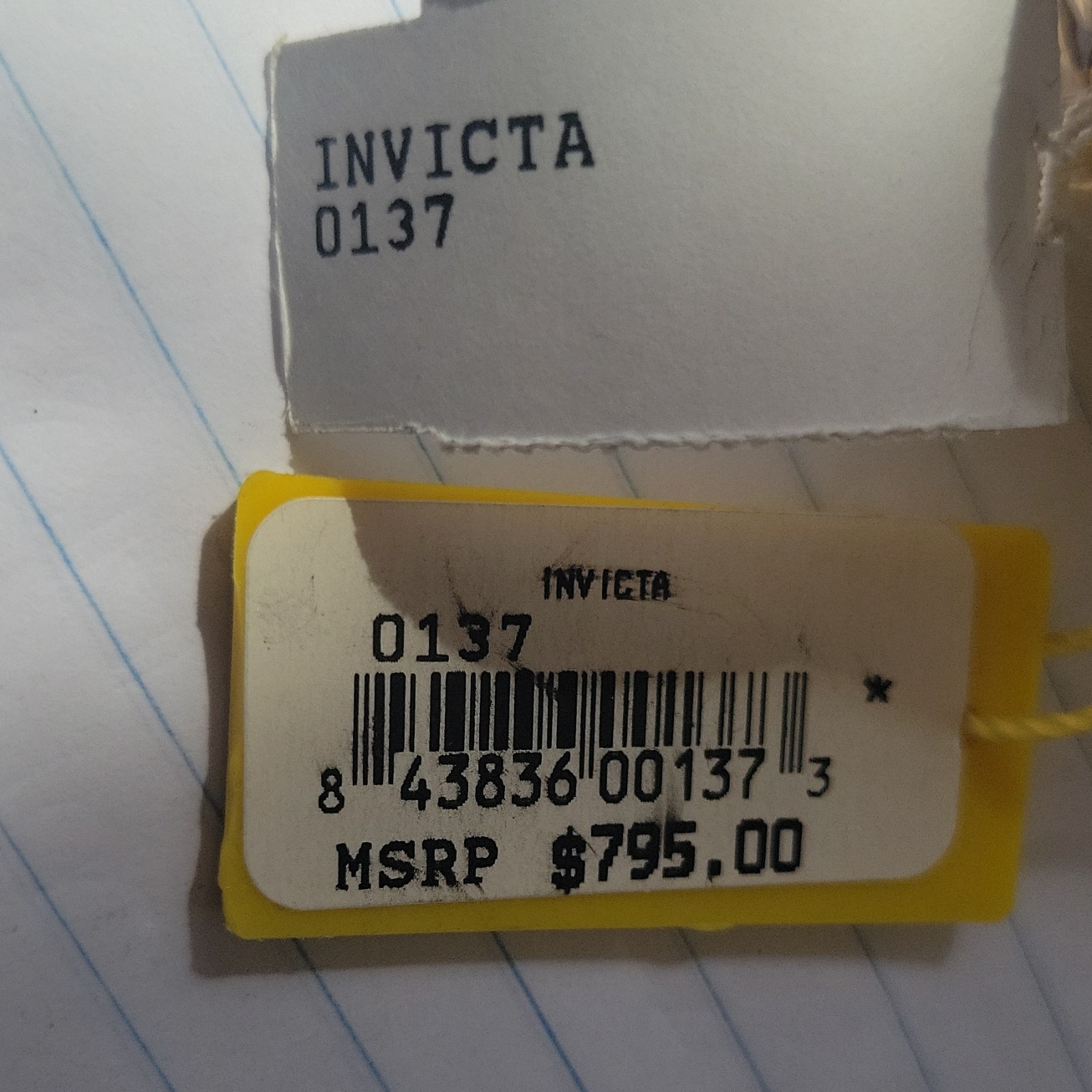 Invicta 0137 Gold Tone Dress Analog Wristwatch Metal Band Round Stick Indexes