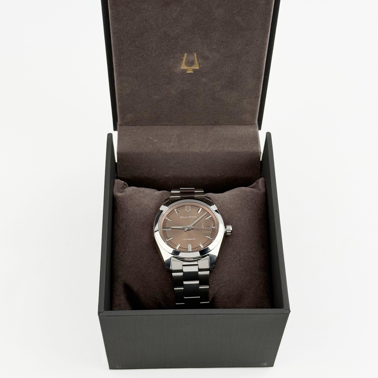 Bulova Classic 96B470 Surveyor Light Brown Dail Automatic Gents Watch with Date