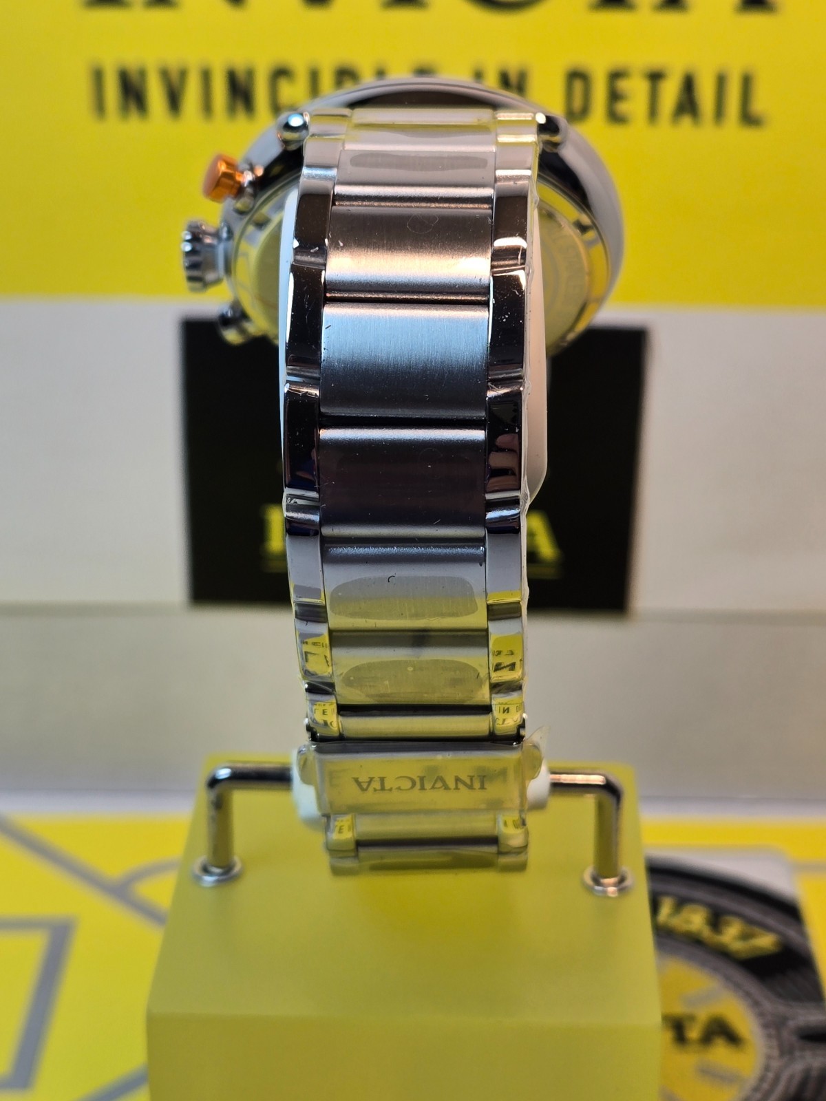 Invicta Speedway GearShift Men’s Watch Quartz 44mm, Steel w/ Orange & Black Dial