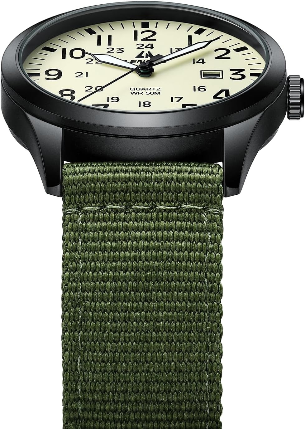 LN LENQIN Men’s Military Tactical Watch Analog Quartz Luminous Nylon Strap Water