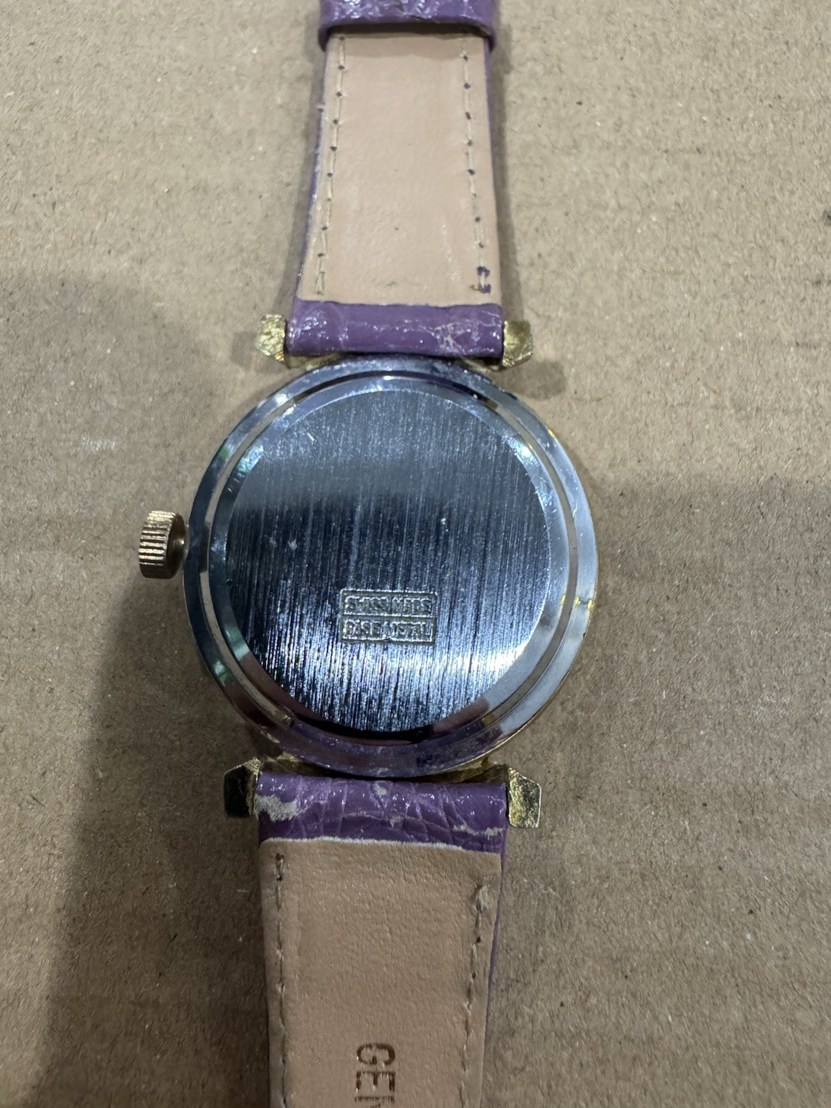 TRICE Manual Wind 17J Analog Silver Dial Purple Leather Strap Gold SS 33mm