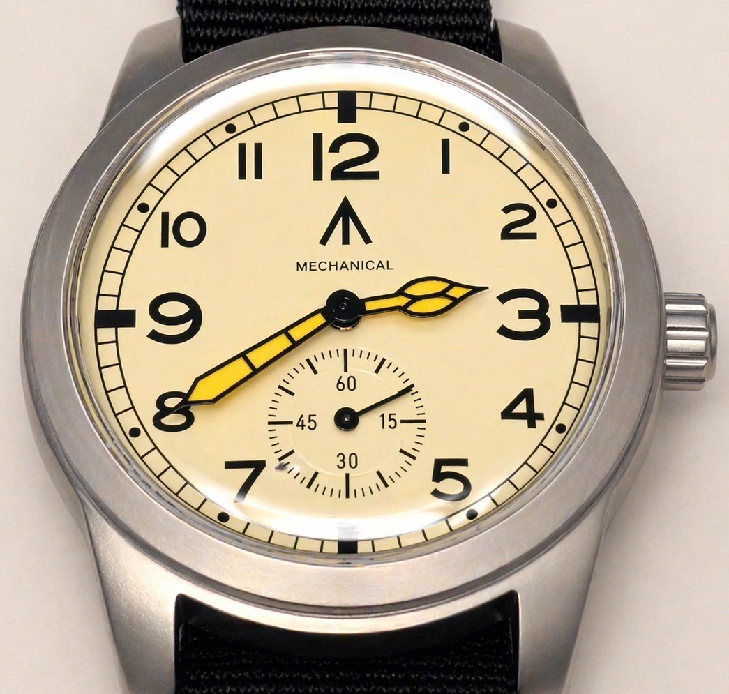 Toujours Pret Mechanical Dirty Dozen Military watch Blasted Stainless steel 39mm