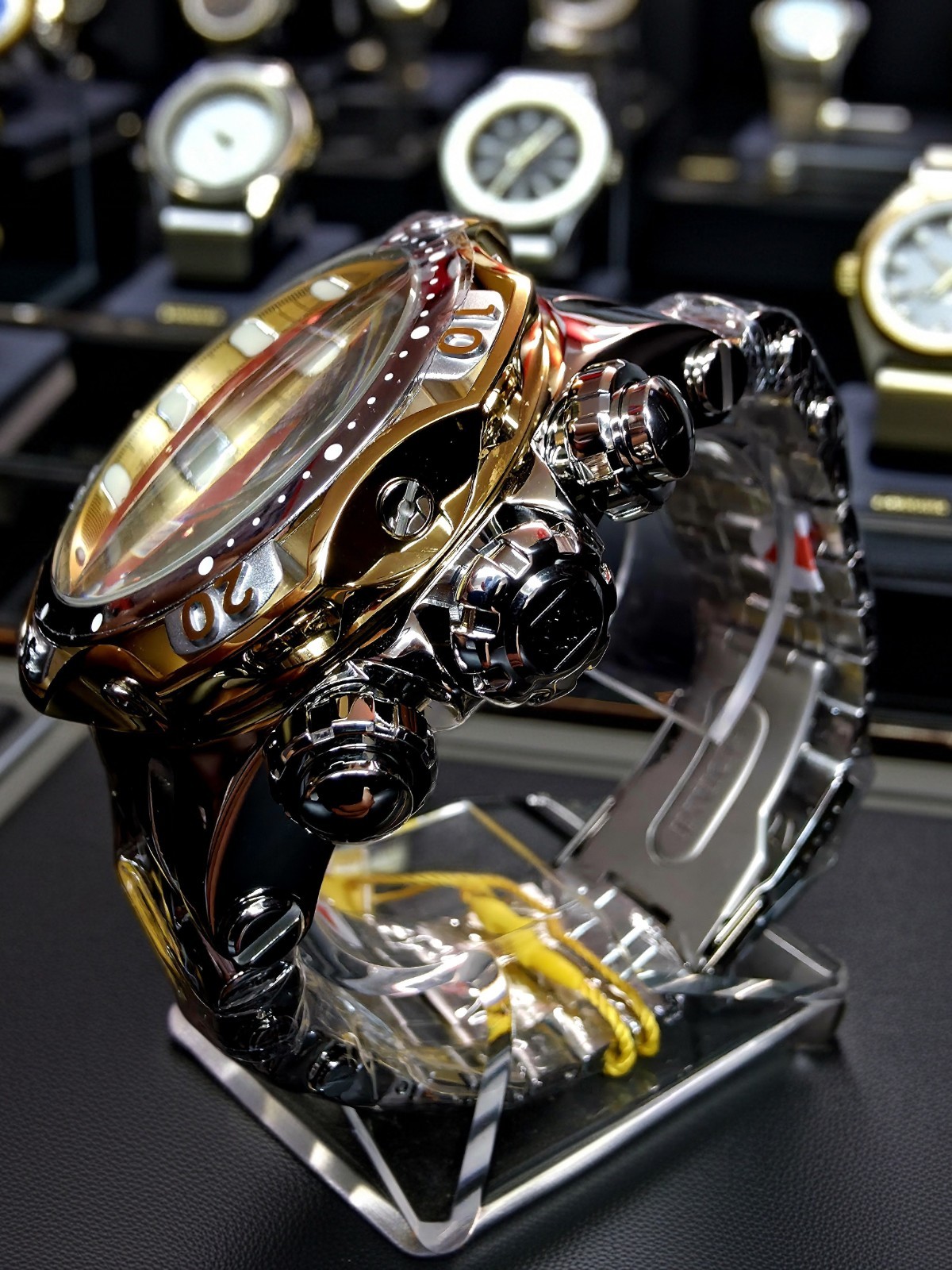 🔥🔥🔥INVICTA FUSION NACREVAU WATCH MOTHER OF PEARL DIAL 54MM STEEL, GOLD🔥🔥🔥