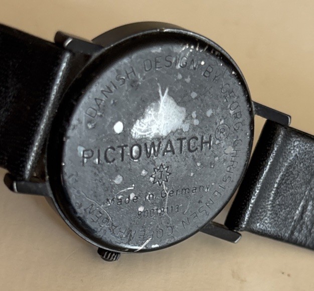 Vintage Black Pictowatch Danish Design George Christensen Watch made In Germany