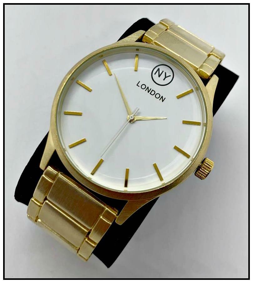 Men’s CLASSY ELEGANT DRESSY Round Gold LUXURY Designer Fashion WRIST WATCH 46mm