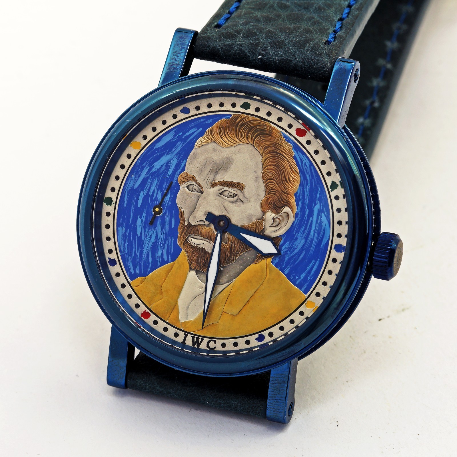 1920s IWC Schaffhausen Marriage Watch Unique Van Gogh Dial Skeleton wristwatch