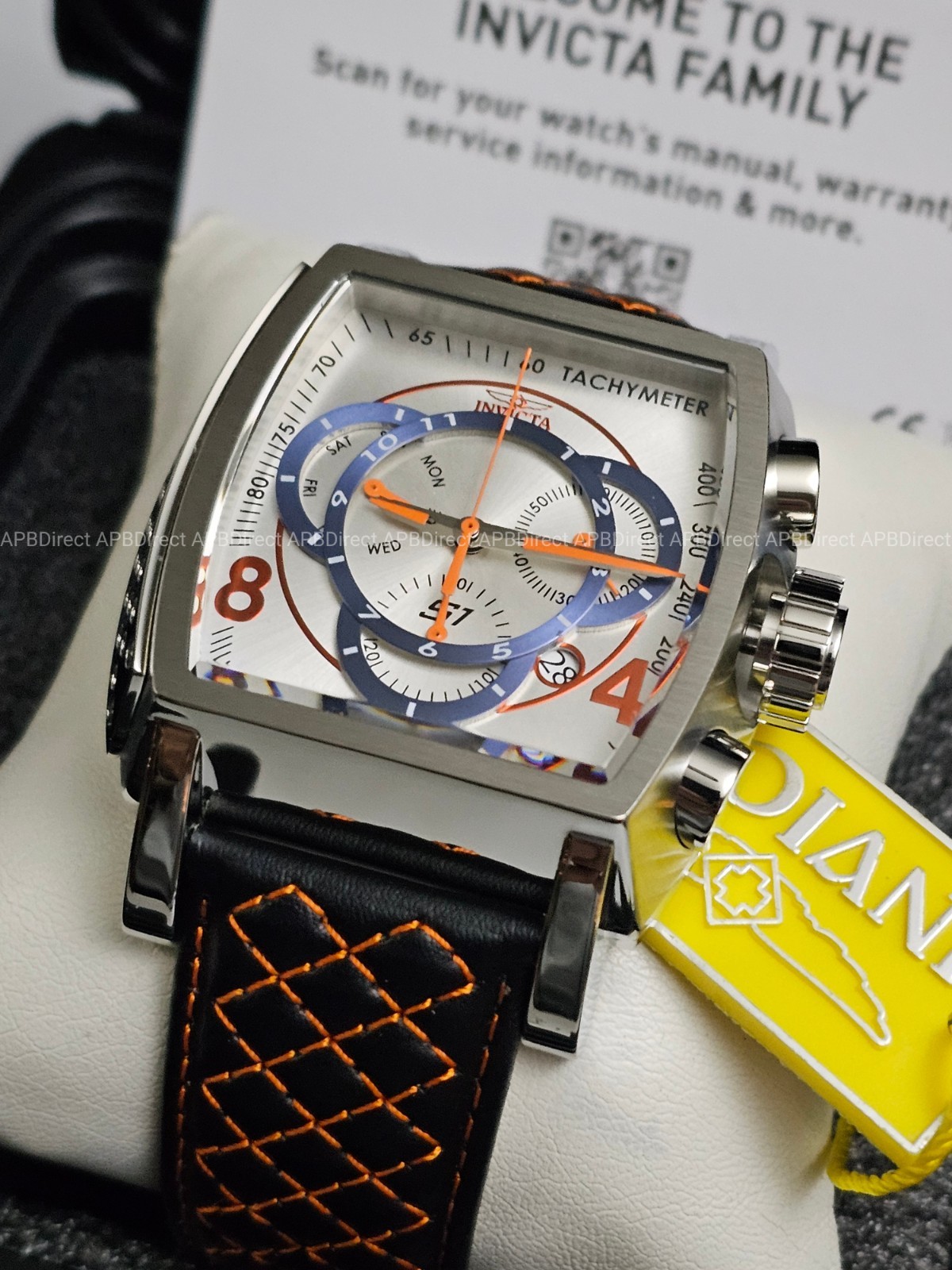 Invicta – S1 Rally – Swiss Z60 Chronograph – Black Orange Leather – Mens Watch