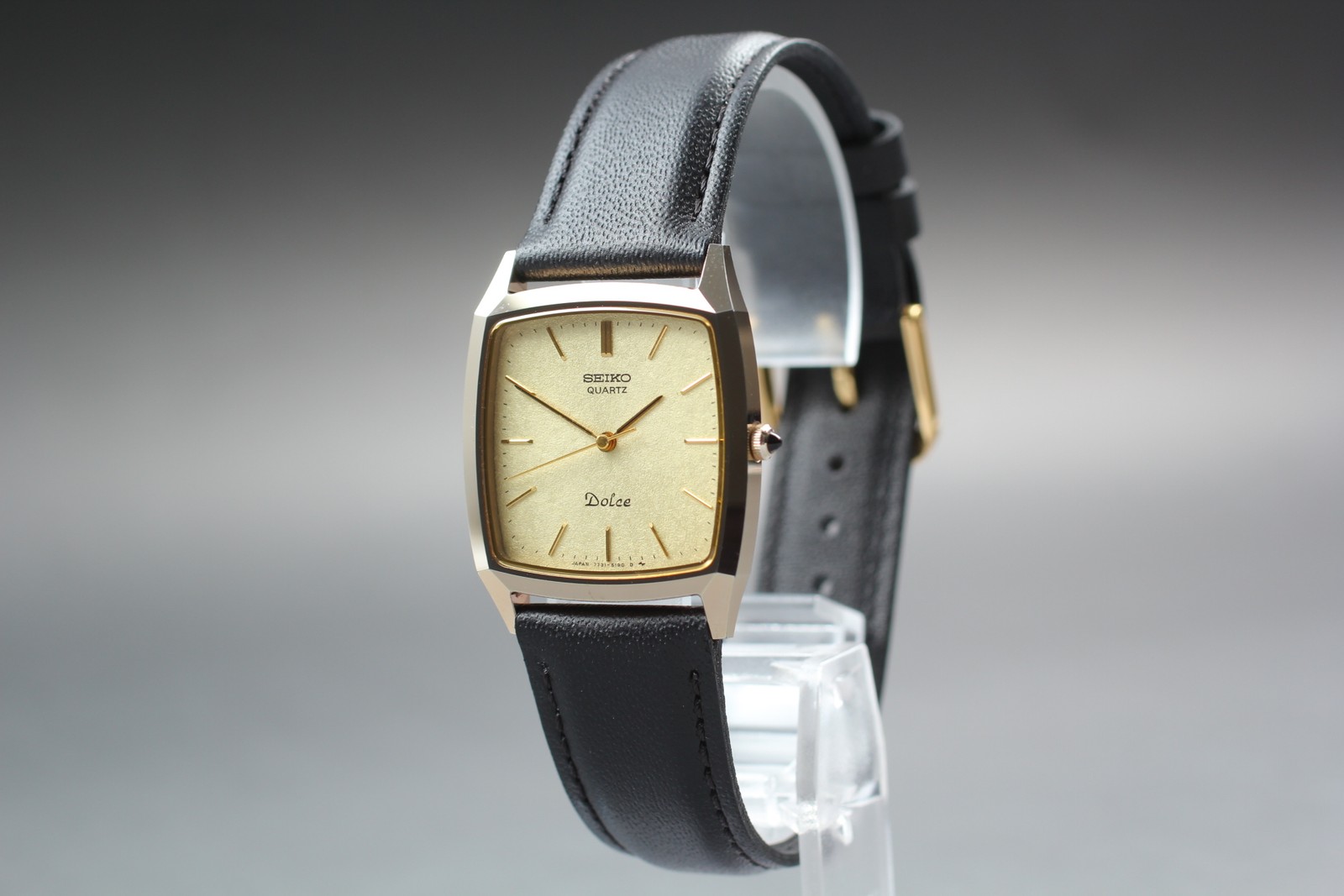 Serviced Vintage 1987 Seiko Dolce 7731-5160 Tungsten Tank Mens Watch From JAPAN