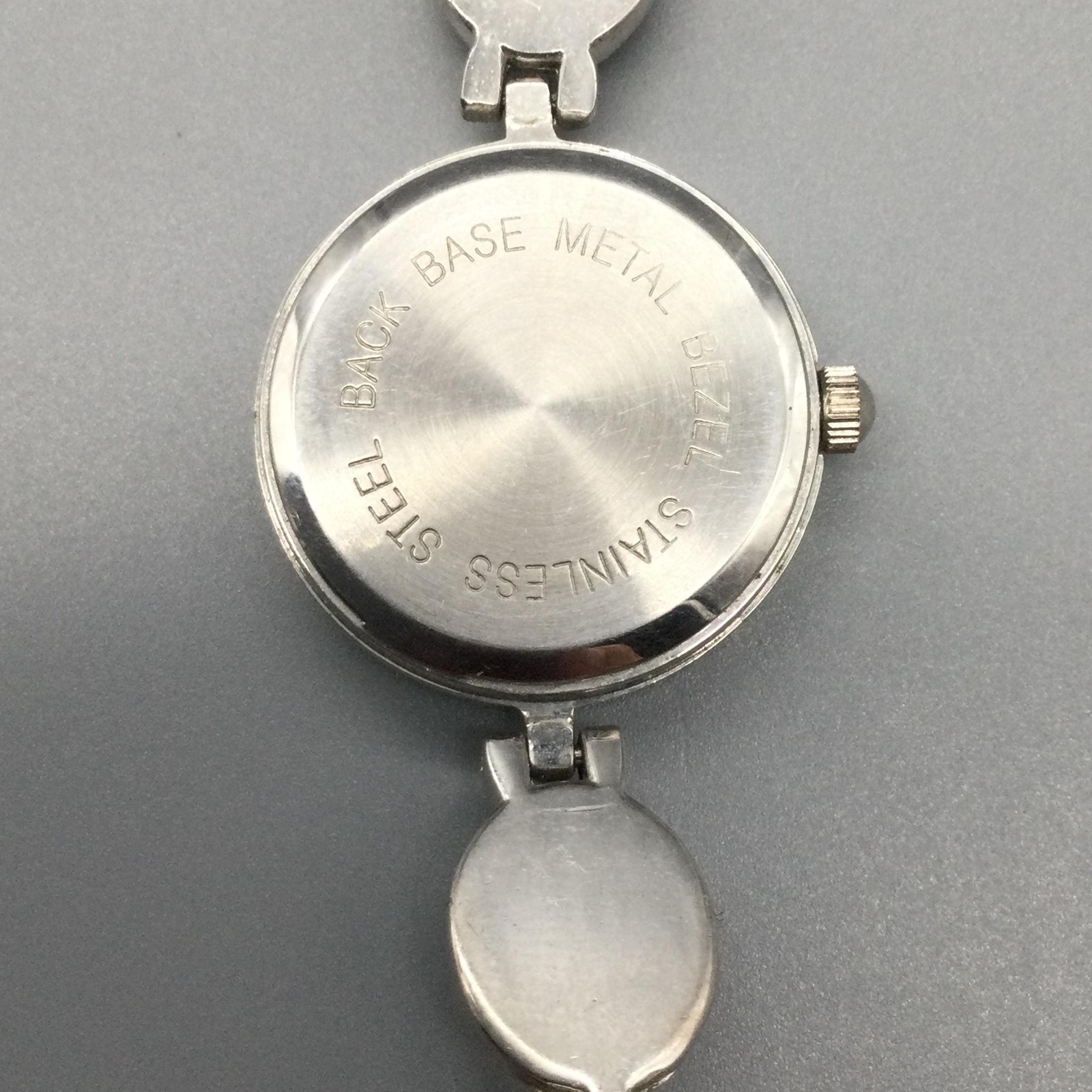 Blue Cabochon Womens Watch 22mm MOP Dial Crystals Silver Tone New Battery 7″