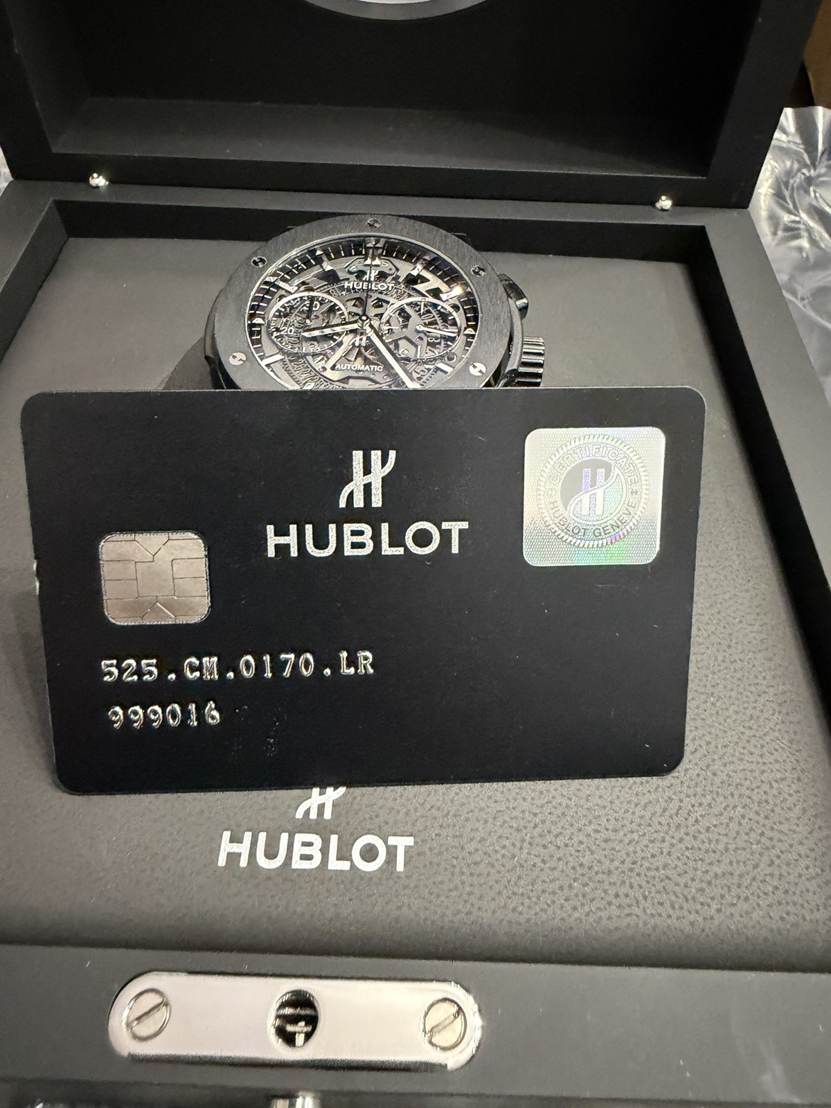 Hublot Classic Fusion Black Magic 45mm Watch Box Papers 525.CM.0170.LR