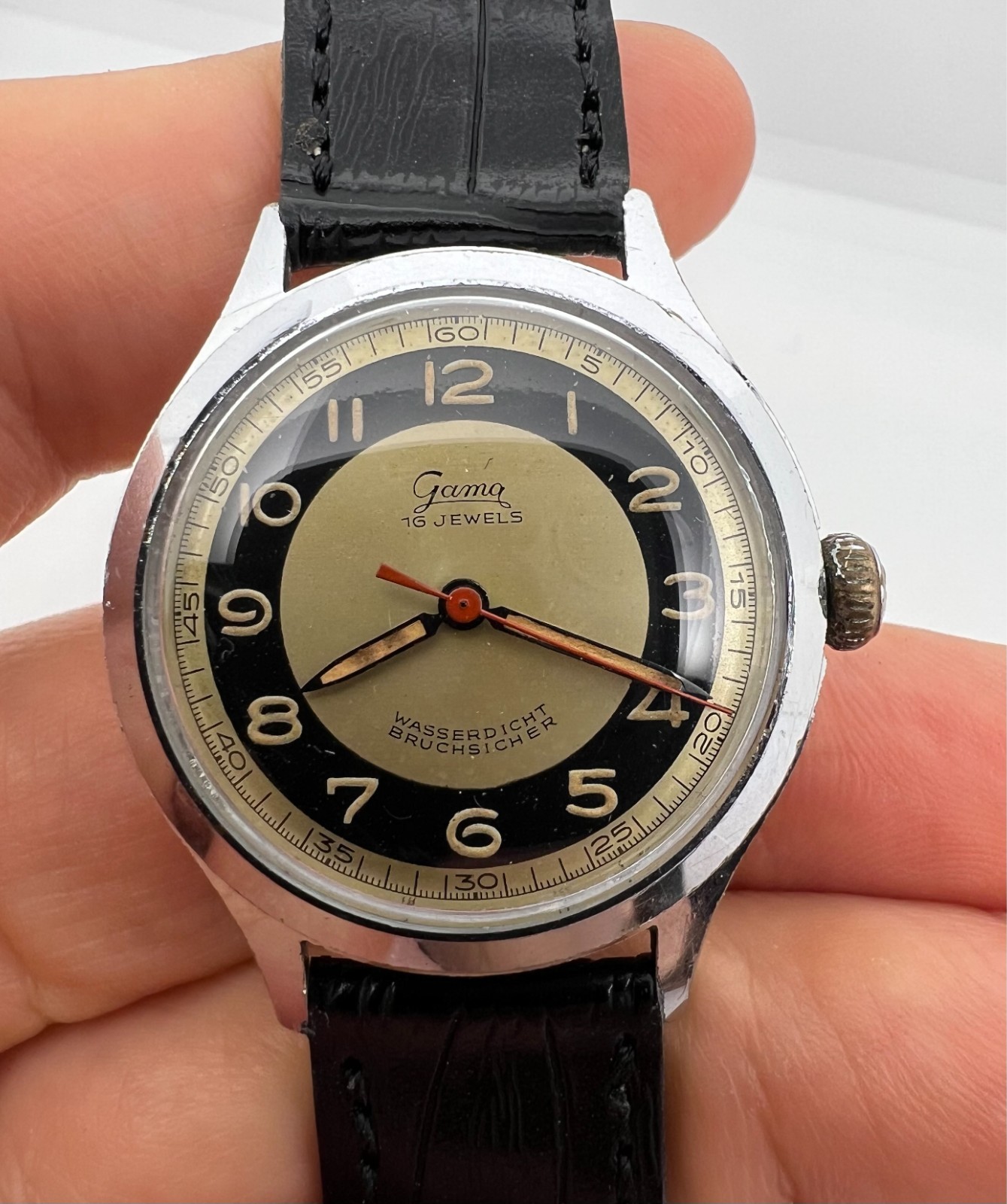 VINTAGE GAMA BULLSEYE MILITARY MENS WATCH GERMANY