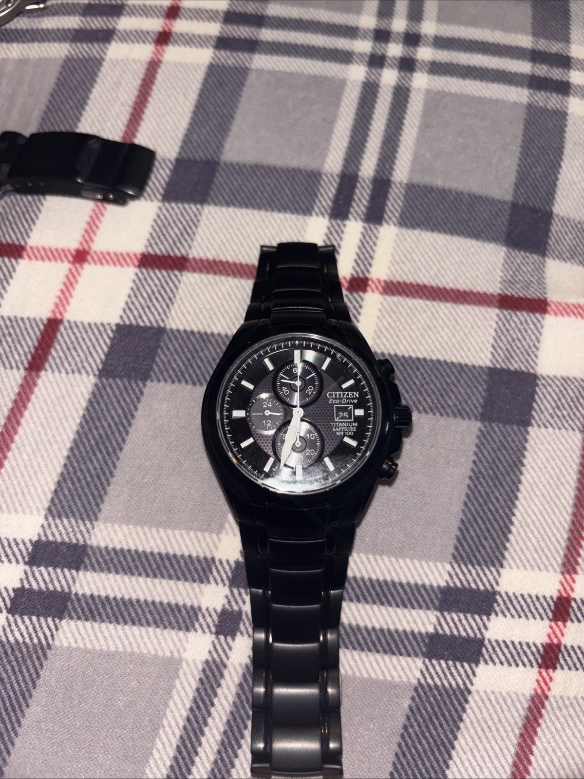 Citizen Eco-Drive Titanium Chronograph CA0265-59E Men’s Watch Black Dial