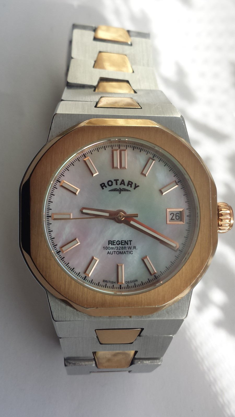 ROTARY LB0541207 Regent MOP Dial Automatic Sport Women’s Rose Gold Ladies Watch
