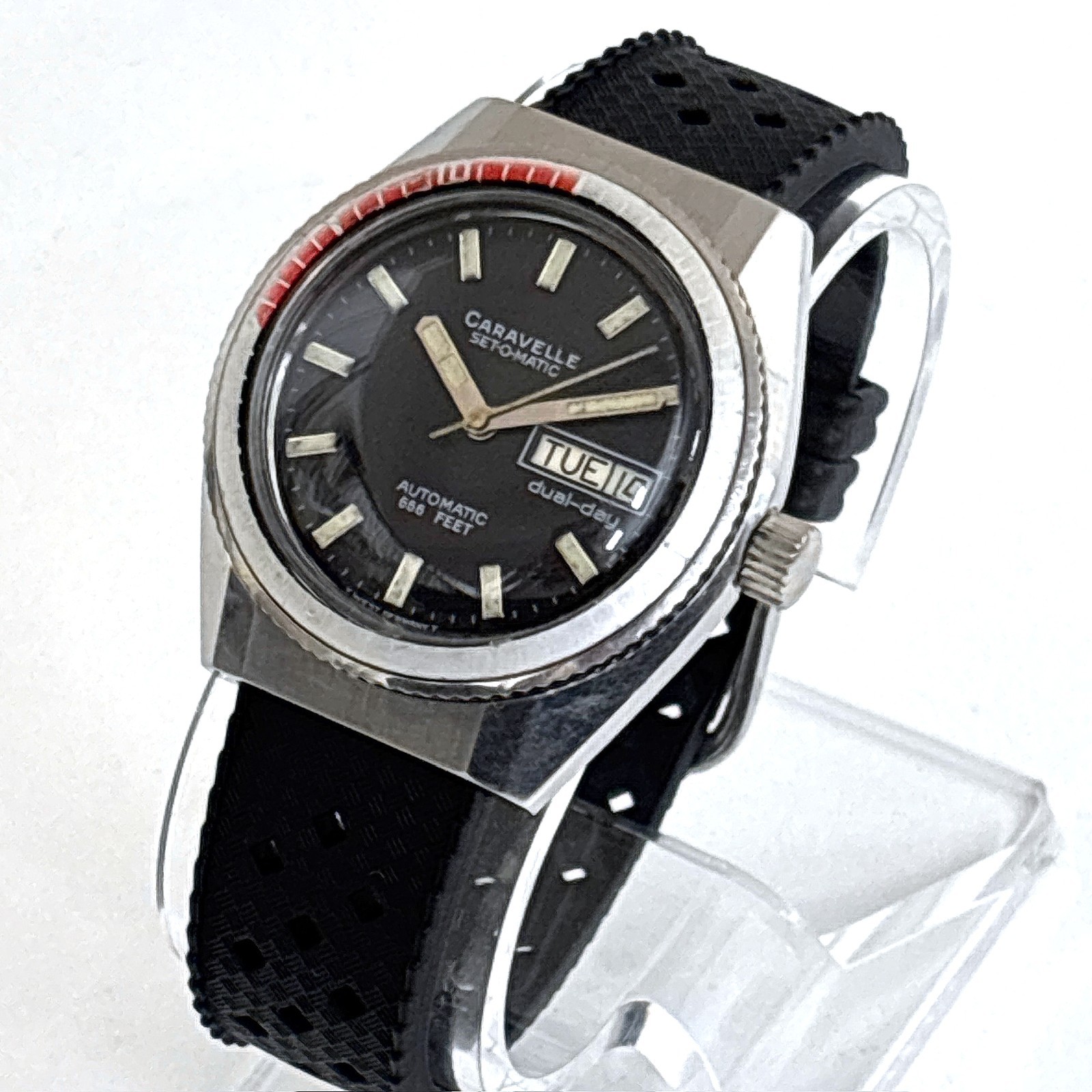 Vintage 1979 Caravelle Devil Diver Automatic 38mm Ghost Bezel 666ft West Germany