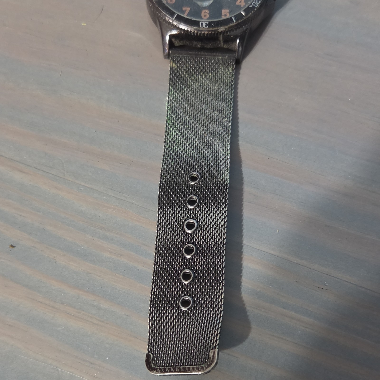 English Laundry Analog Quartz Watch Black Dial Silver SS Mesh Band 30m