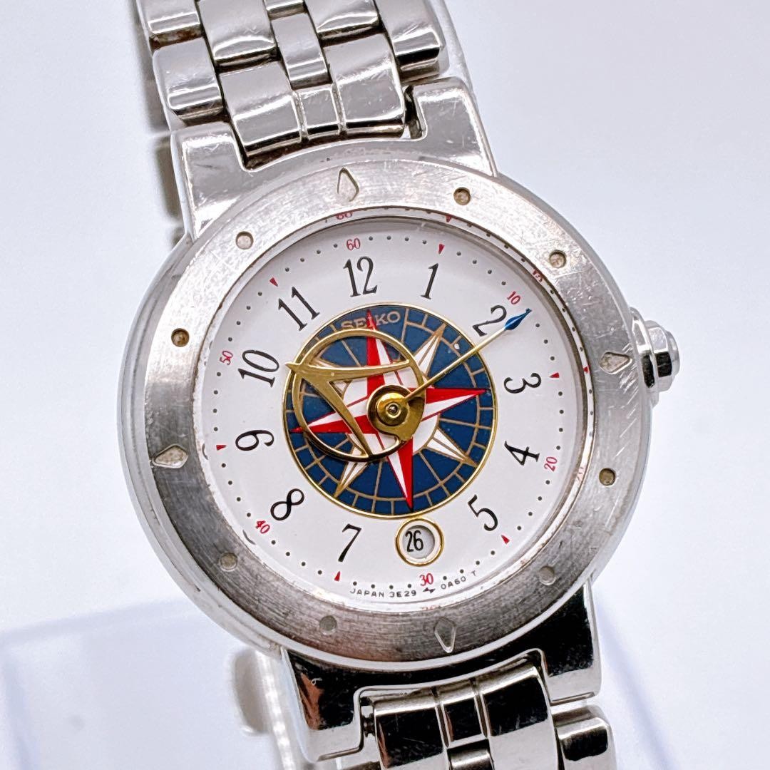 Seiko Levante Rose Compass Dial Vintage Quartz Wristwatch 3E29-0A60