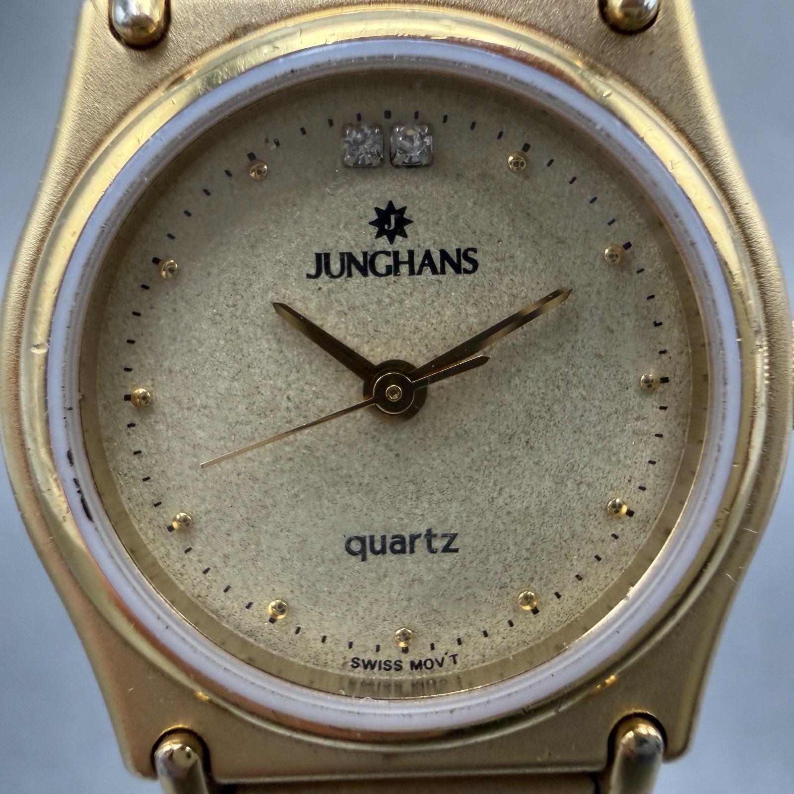 Junghans Watch Women 24mm Champagne Dial Gold Tone EWJ-1003L New Battery