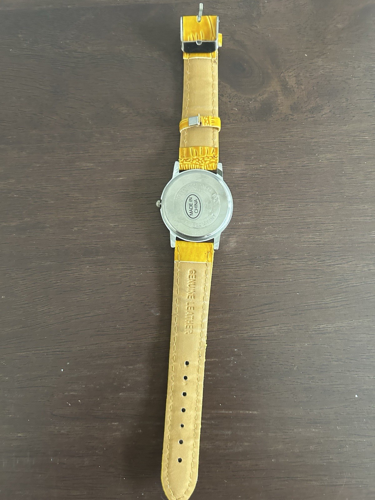 Geneva Quartz Women’s Yellow Faux Leather Strap Watch Silver Tone Analog Watch