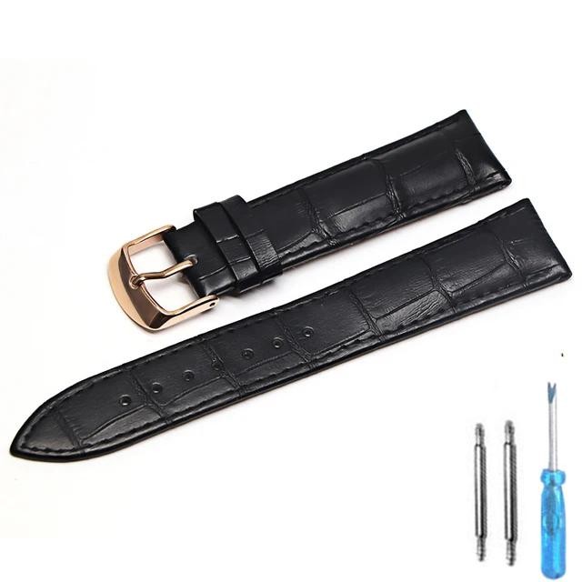 12/ 14/ 16/ 18/ 20/ 22/ 24mm Genuine Leather Wristband Watch Strap Band Bracelet