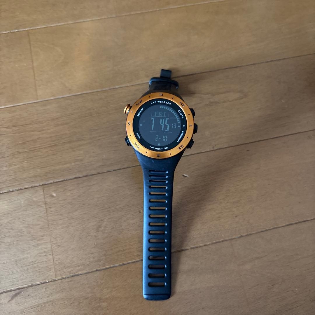 LADWEATHER Digital Running Watch Heart Rate USB GPS Compass Altimeter Orange