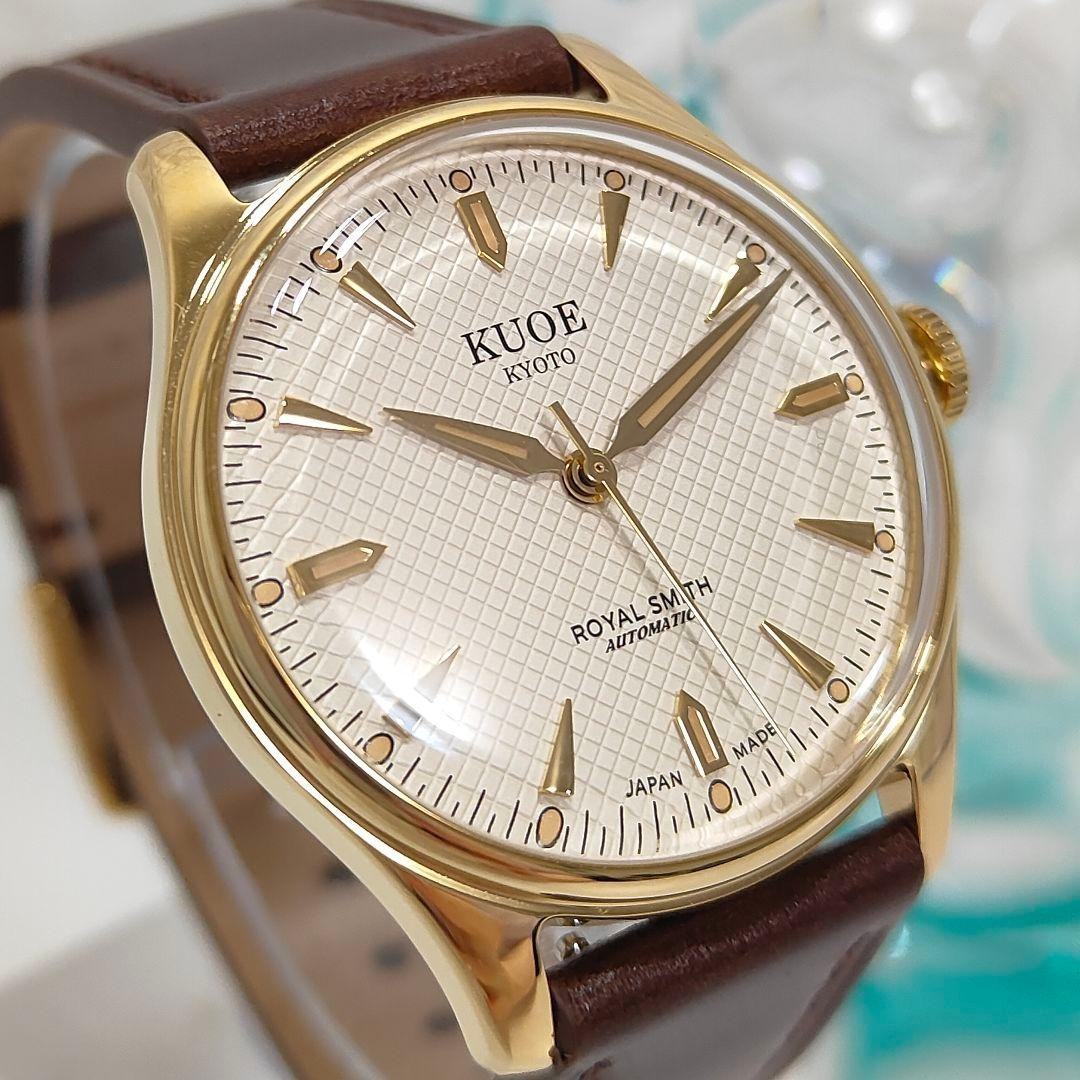 KUOE Kyoto Royal Smith 90-006 Automatic Watch Ivory Waffle Dial MIYOTA Japan Mad