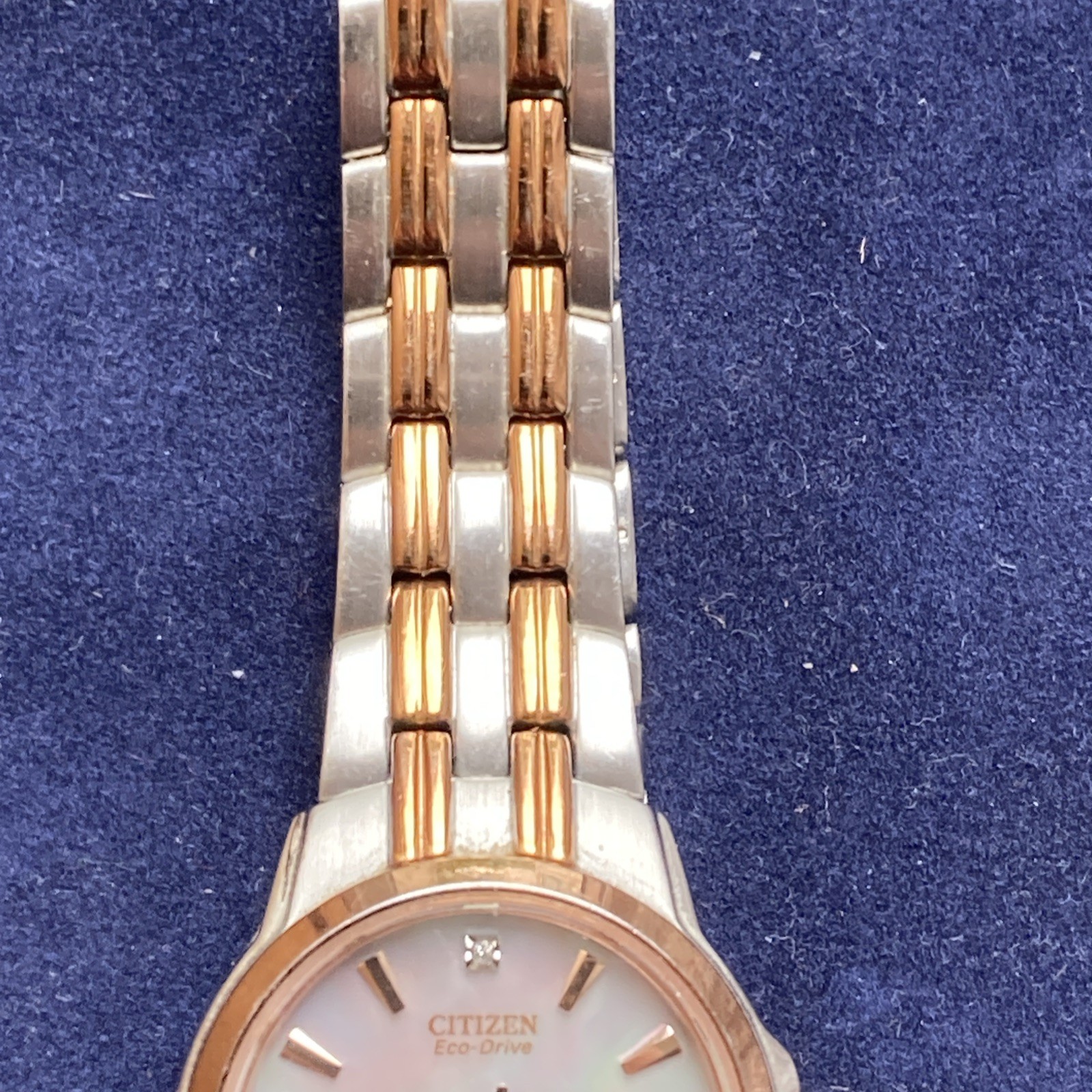 Citizen Ladies Eco Drive White Dial Date Two Tone Bracelet Watch EW1264-50A