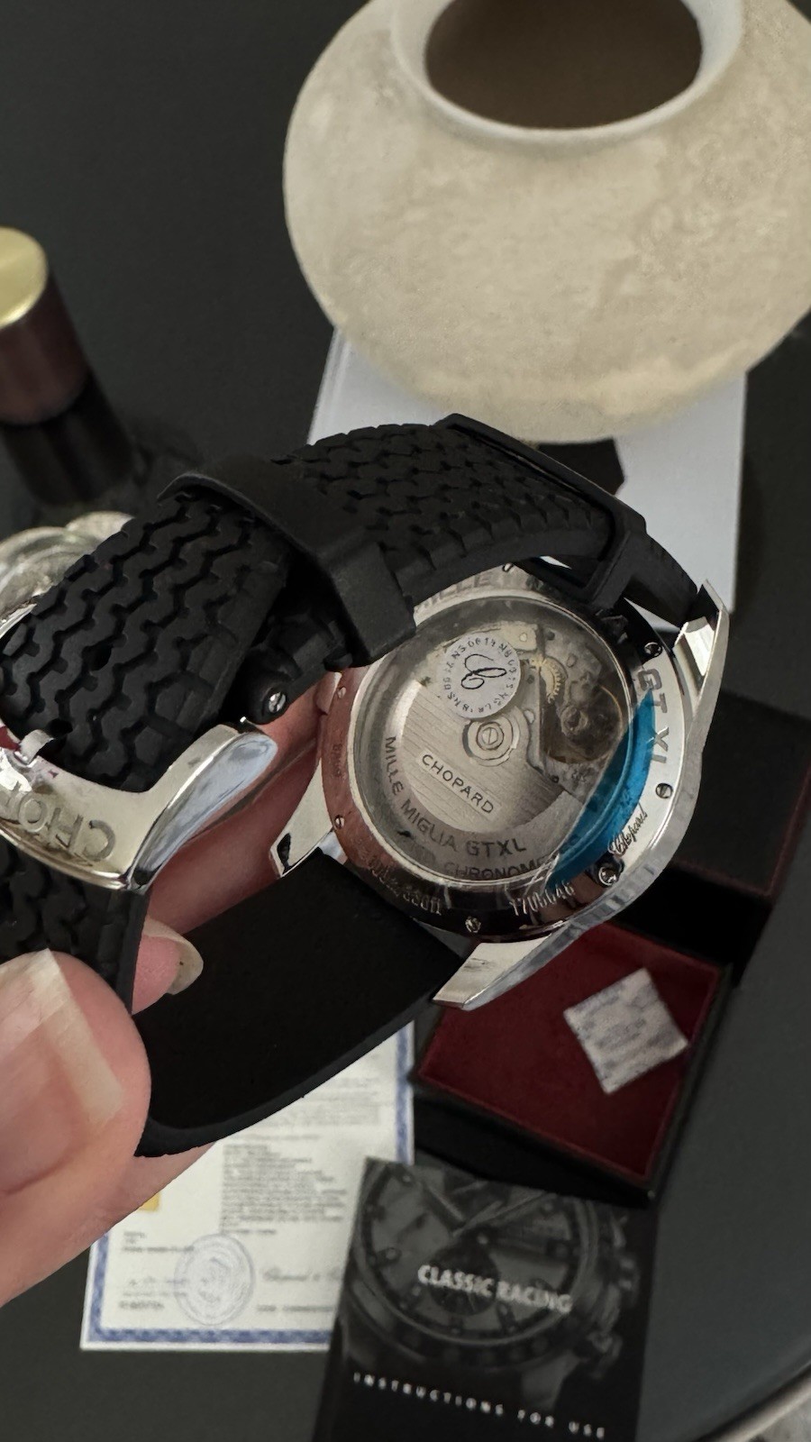 Chopard Mille Miglia GT XL 44mm Auto Chronograph Black Dial Rubber Strap Box