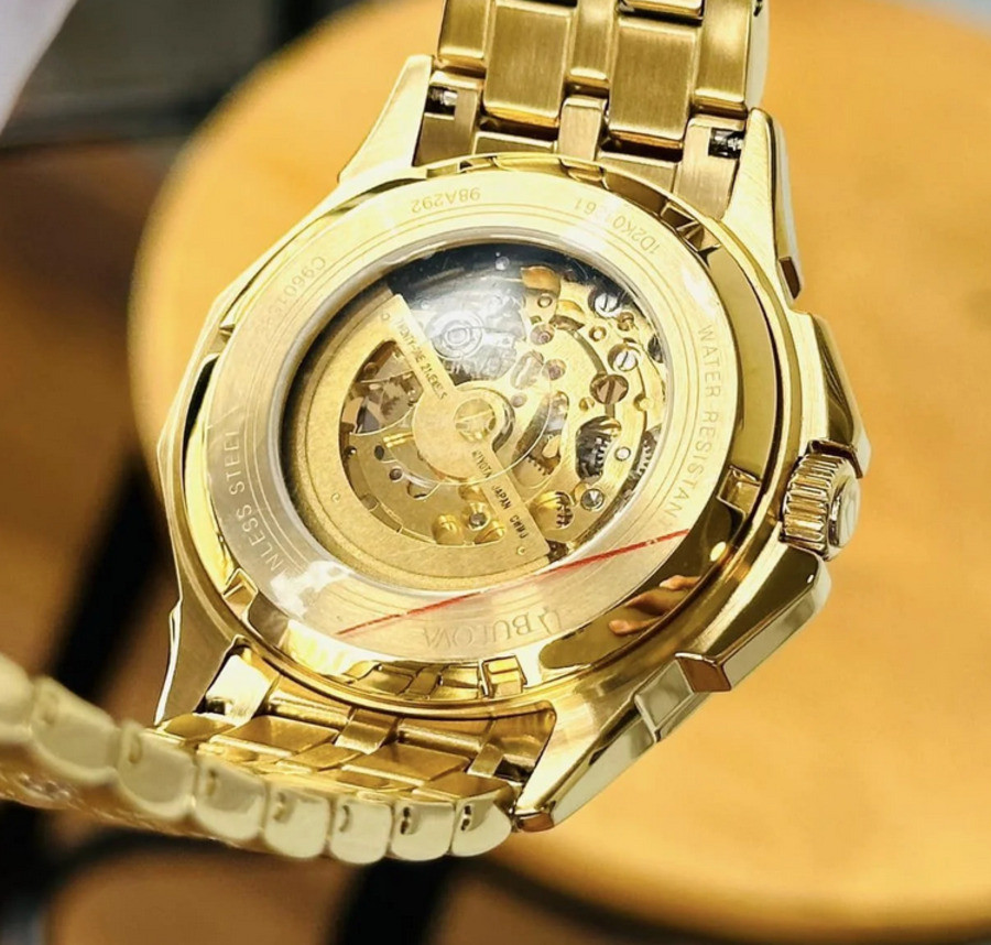 Bulova Octava Automatic Gold Dial Automatic Gold Tone Men’s Watch 98A292