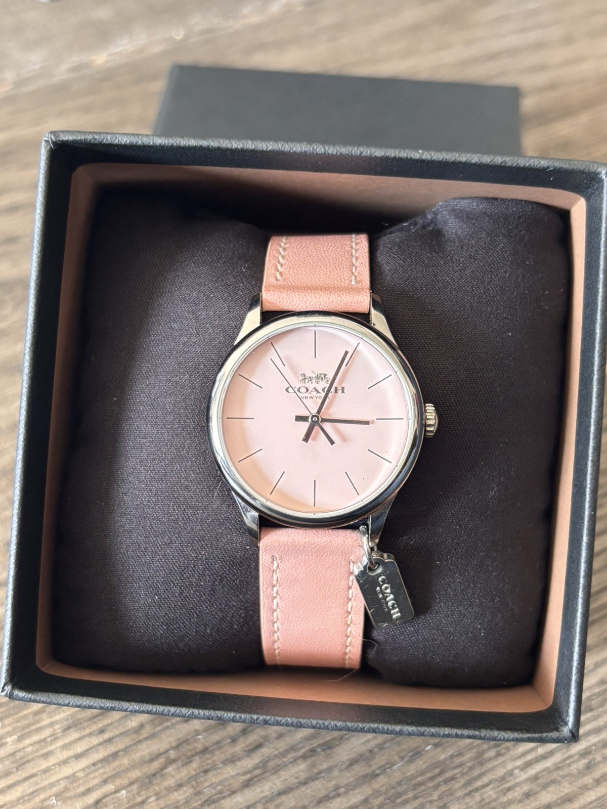 COACH Women’s Ruby Quartz Watch – Blush Pink Silver-tone 32mm RARE